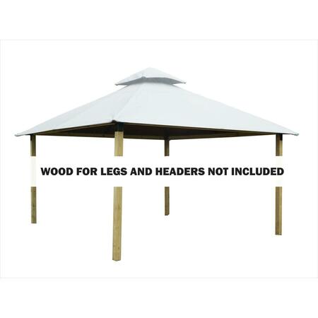 ACACIA 14 sq. ft. Gazebo Roof Framing & Mounting Kit with Natural White Outdura Canopy AGOK14- NATURAL WHITE